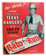 "TALES OF THE TEXAS RANGERS" BABY RUTH SIGN.