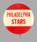 NEGRO LEAGUE TEAM "PHILADELPHIA STARS" BUTTON.