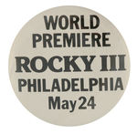 "ROCKY III WORLD PREMIER" BUTTON.