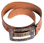 "MAVERICK" LEATHER BELT AND BUCKLE BY KEYSTONE BROS., SAN FRANCISCO.