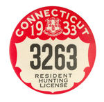 "CONNECTICUT 1932 HUNTING LICENSE."