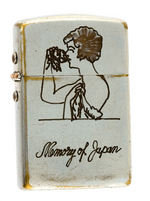 WORLD WAR II ERA RISQUE METAMORPHIC LADY MONEY CLIP AND LIGHTER.