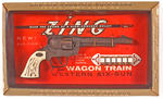 "WAGON TRAIN WESTERN SIX GUN" W/"ZING" CAP GUN IS ORIGINAL PACKAGING.