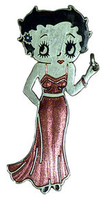 BETTY BOOP PINK GOWN ENAMEL PIN.