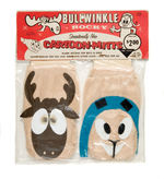 “BULLWINKLE & ROCKY CARTOON MITTS” IN ORIGINAL PACKAGING.