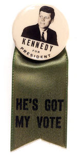 JFK RARE PHOTO W/RIBBON.