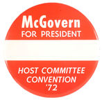 "McGOVERN 1972 HOST COMMITTEE" BUTTON.