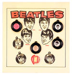 “THE BEATLES” RECORD CHARMS ON CARD.