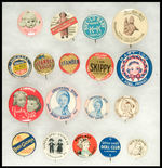 OUTSTANDING GROUP OF DOLL-RELATED BUTTONS.