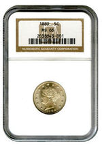 1889 LIBERTY HEAD NICKEL NGC MS 66.