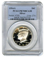 1994-S KENNEDY HALF PCGS PR70DCAM SILVER.