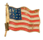 CLASSIC 1898 "REMEMBER THE MAINE" MECHANICAL FLAG PIN.