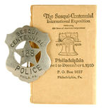 "SESQUI-CENTENNIAL POLICE" SHIELD WITH ENVELOPE.