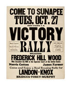 NEW HAMPSHIRE 1936 "VICTORY RALLY" POSTER FOR LANDON-KNOX & COATTAILS.