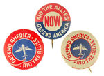 PRE-PEARL HARBOR "AID THE ALLIES" BUTTON-TRIO