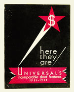 UNIVERSAL PICTURES SHORT FEATURES 1931-1932 EXHIBITOR BOOK.