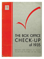 "THE BOX OFFICE CHECK-UP OF 1935" FILM STATISTICS BOOK.