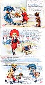 BUSTER BROWN/TIGE "THE BROWN SHOE CO." ADVERTISING POSTCARDS.