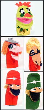 "H.R. PUFNSTUF HAND PUPPETS" SET.