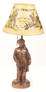 "DAVY CROCKETT" FIGURAL METAL LAMP W/ORIGINAL SHADE.