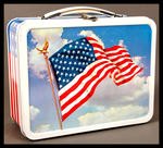 AMERICAN FLAG SCARCE METAL LUNCHBOX.