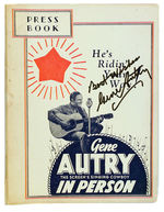 GENE AUTRY PERSONALLY SIGNED PRESSBOOK.