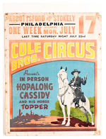 HOPALONG CASSIDY PERSONAL APPEARANCE CIRCUS POSTER.