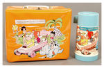 THE FLINTSTONES "PEBBLES AND BAMM-BAMM" VINLY LUNCHBOX WITH THERMOS.