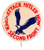 LEFT-WING ANTI-HITLER BUTTON.