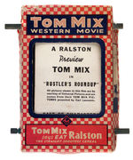 "TOM MIX WESTERN MOVIE/RUSTLERS ROUNDUP" CARDBOARD MECHANICAL VIEWER.