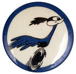 RARE ROAD RUNNER CARTOON BUTTON.