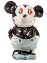 "MICKEY MOUSE" UNUSUAL FIGURAL CHINA CONTAINER.