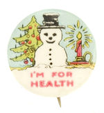 "I'M FOR HEALTH" 1926 ST. LOUIS AREA TB PREVENTION BUTTON.