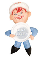 "SPEEDY" ALKA-SELTZER INFLATABLE DOLL/SPANISH FLASHER STICKERS.