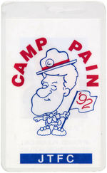 CLINTON 1992 TRAVELING PRESS VERY LIMITED SATIRICAL TAG.