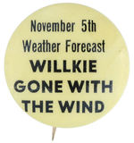 RARE "WILLKIE GWTW" SLOGAN UNLISTED.