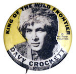 "DAVY CROCKETT" FESS PARKER PORTRAIT BUTTON.