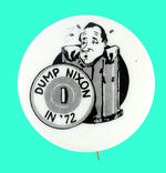 "DUMP NIXON IN '72" BUTTON.