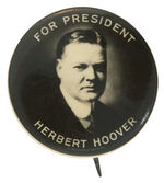 “FOR PRESIDENT HERBERT HOOVER RARE AND UNLISTED 1.25” REAL PHOTO BUTTON.