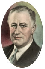 ROOSEVELT COLOR TINTED PORTRAIT OVAL MIRROR.