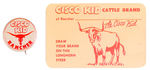 "THE CISCO KID RANCHERS CLUB" CERTIFICATE/BUTTON/CARD DAN-DEE PREMIUM.