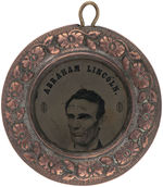 DeWITT & HAKE UNLISTED LINCOLN PORTRAIT LARGEST DOUGHNUT FERROTYPE WITH LOOP INTACT.