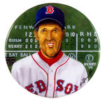 JOHN KERRY IN RED SOX UNIFORM BRIAN CAMPBELL LIMITED EDITION BUTTON.