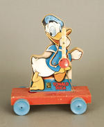 "DONALD DUCK" DRUM MAJOR PULL TOY.