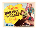ROY ROGERS "ROMANCE ON THE RANGE" LOBBY CARD SET.