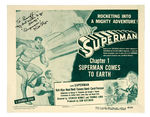 "SUPERMAN" SERIAL TITLE CARD SIGNED BY KIRK ALYN.