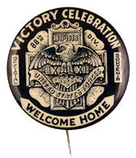 ELABORATELY DESIGNED WWI "VICTORY CELEBRATION" BUTTON.