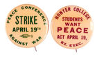 PRE-WWII "STRIKE" AND "PEACE" BUTTON PAIR.