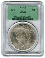 1925 PEACE DOLLAR PCGS MS67.