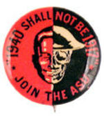 RARE AMERICAN STUDENT UNION 1940 BUTTON.